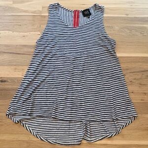 W5 Anthropologie Sleeveless Flowy Striped Knit Blouse Cream and Blue Women’s M